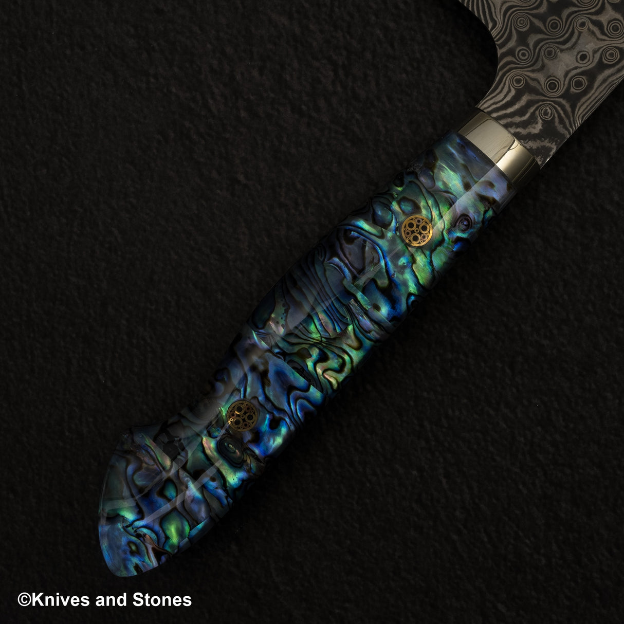 Nigara Anmon (暗紋) SG2 Raindrop Damascus K tip Gyuto 240mm Mother-of-Pearl Inlay Handle