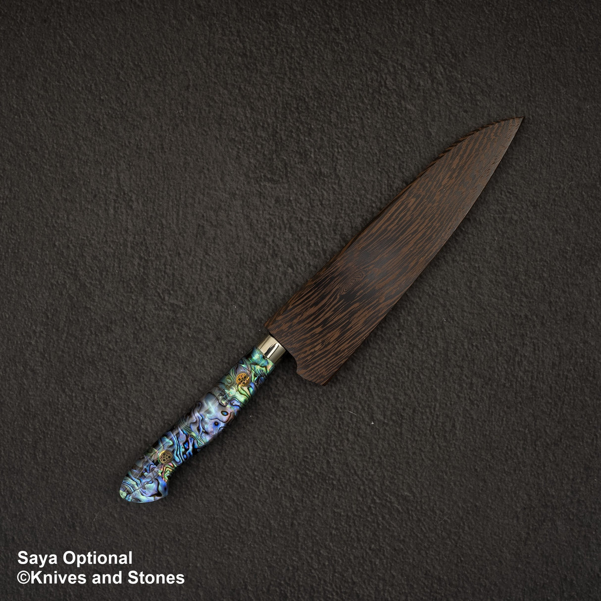 Nigara Anmon (暗紋) SG2 Raindrop Damascus Petty 150mm Mother-of-Pearl Inlay Handle