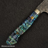 Nigara Anmon (暗紋) SG2 Raindrop Damascus Santoku 180mm Mother-of-Pearl Inlay Handle