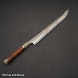 Nigara "Onikoroshi" Troll Killer Blue 2 Damascus Sakimaru Takobiki 300mm Amboyna Handle