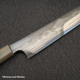 Nigara "Onikoroshi" Troll Killer Blue 2 Damascus Sakimaru Takobiki 300mm Amboyna Handle