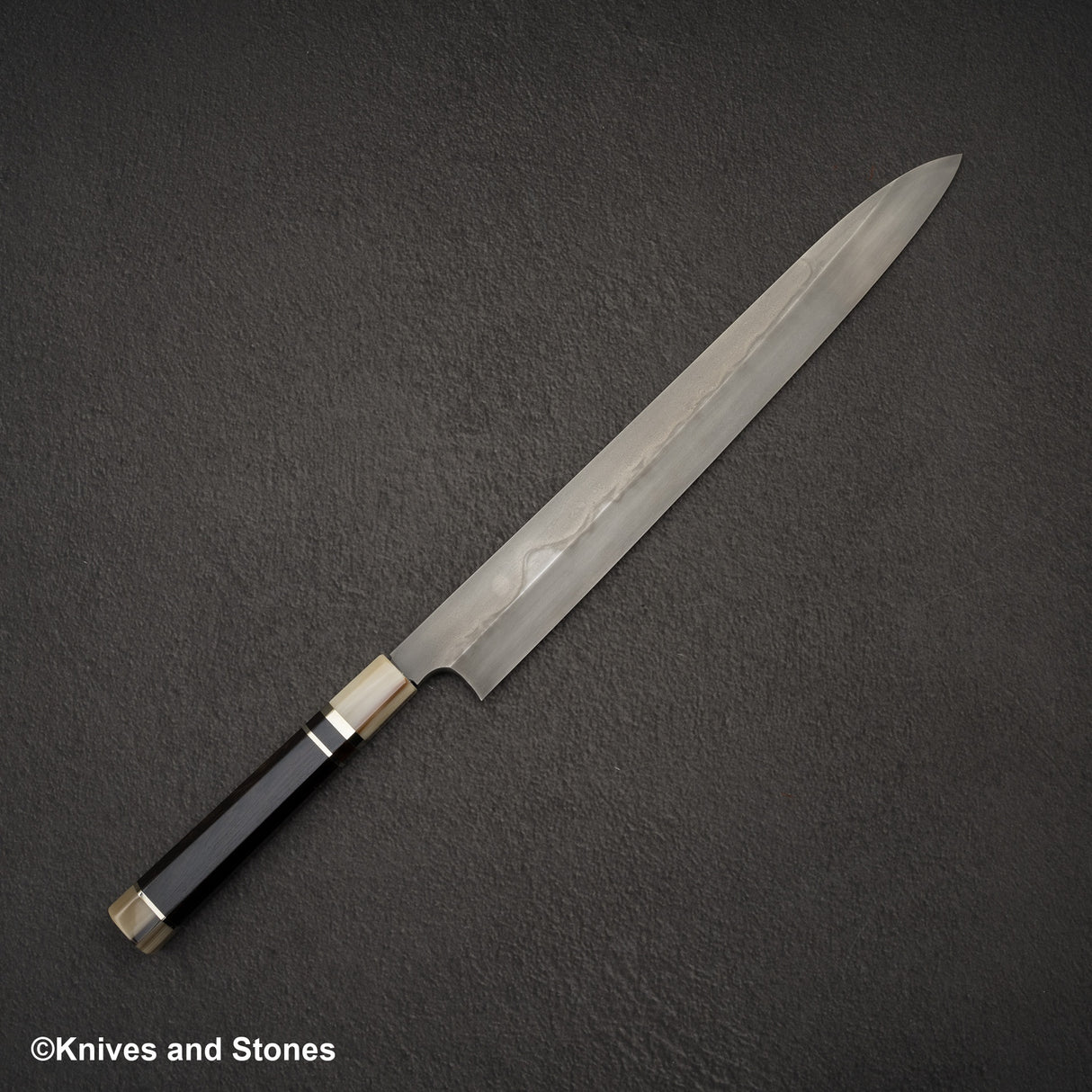 Nigara White 1 Mizu-Honyaki Mt Fuji Hamon Yanagiba 330mm