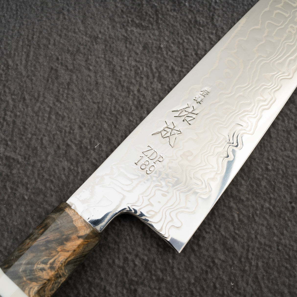 Sukenari ZDP-189 Damascus Gyuto 210mm Birch Burl Handle