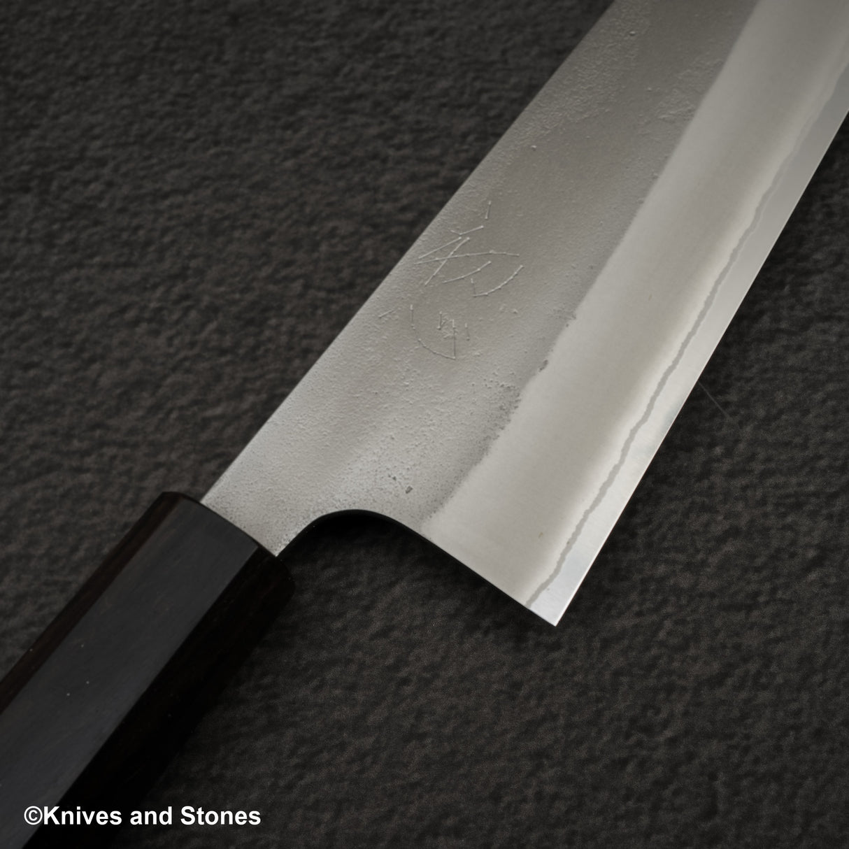 Yoshikane White 2 Nashiji K-tip Gyuto 210mm Stainless Clad Ebony Handle