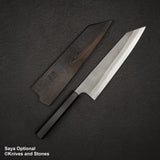 Yoshikane White 2 Nashiji K-tip Gyuto 210mm Stainless Clad Ebony Handle